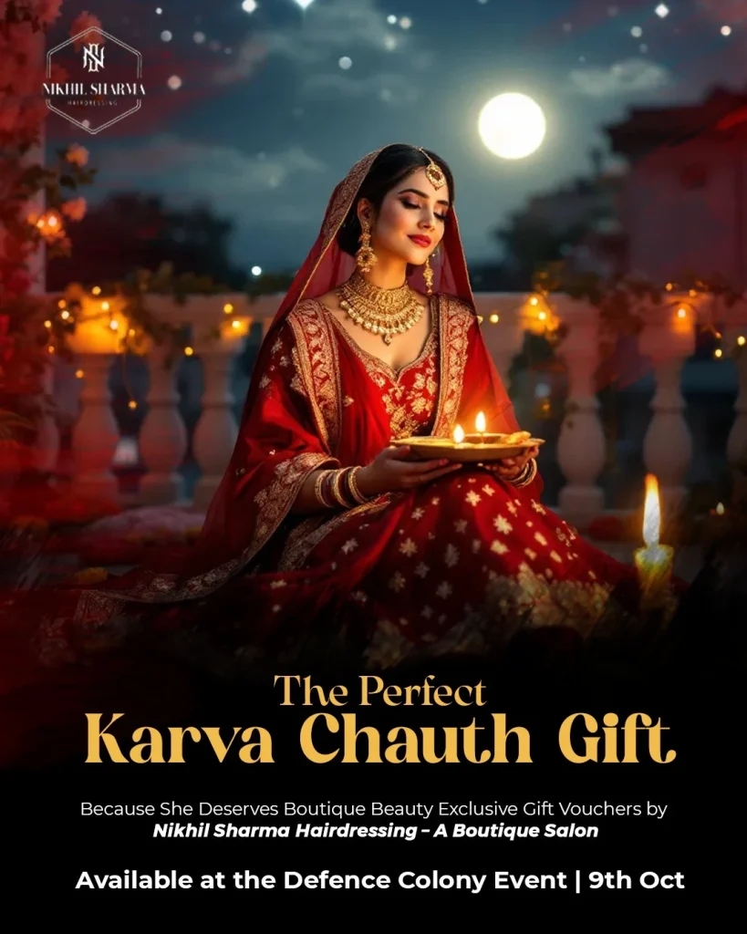karwa chauth makeup look at Nikhil Sharma Hairdressing