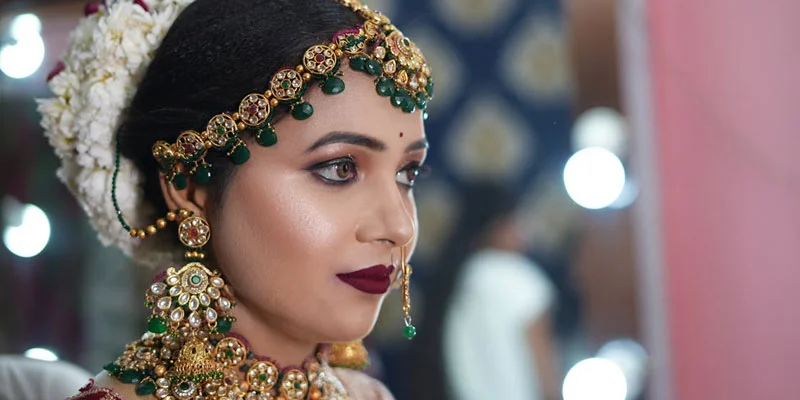 Bridal makeup and hair styling by Nikhil Sharma Hairdressing