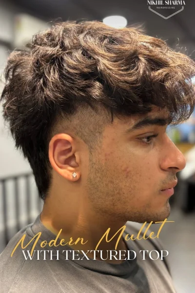 Men Modern mullet with textured top_Nikhil Sharma HairDressing_Defence Colony South Delhi_Arjun Marg Gurugram